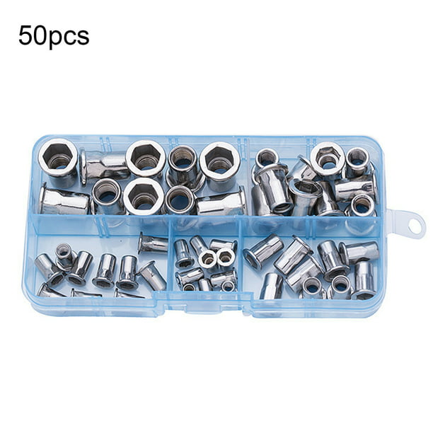175Pcs/Box with A Box for Storage Rivet Nut Set Switches Portable for Automobiles Elevators Safe and Eco-Friendly Insert Nut 